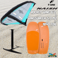 Rocket 6'2 130L + Naish Wingsurfer 5.0 m2 + Naish 1840 komplett szett